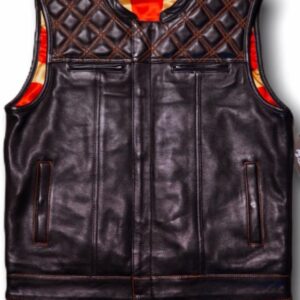 Elegant Men's Leather Waistcoat – Slim Fit Style for Business & Casual Wear